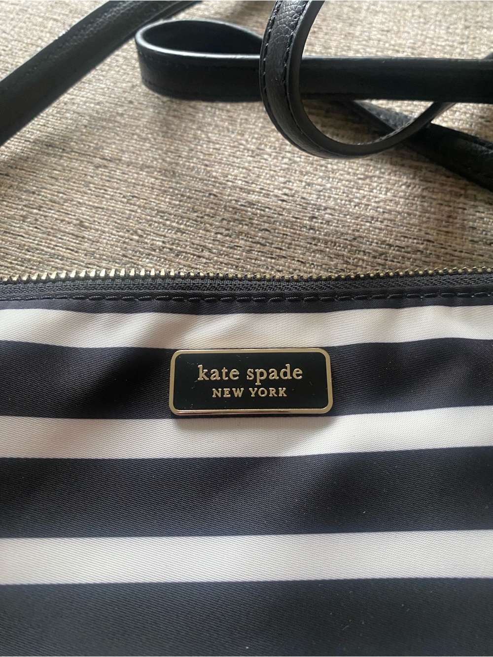 kate spade Black and White Striped Crossbody Bag - Picture 2 of 5